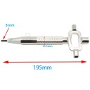 Llave de medición multifuncional para cerrajería de 195 mm, herramienta metálica con escala, punta de 3 mm y cabezales de 6 mm, 7 mm, 8 mm 4