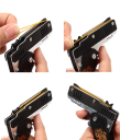 Llave en forma de pistola para gomas 9 x 11,5 x 1 cm Llave mini plegable que dispara gomas Juguete con proyectiles de goma Llavero decorativo 2