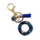 Llavero 4 cm Llavero de resina Iníciales azules y ojo protector Adorno decorativo para bolso mochila Regalo para mujeres 15