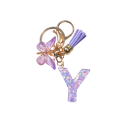 Llavero 4 cm Llavero de resina Iníciales moradas y mariposa Adorno decorativo para bolso mochila Regalo para mujeres 26