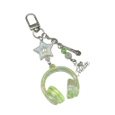 Llavero 5 cm Auriculares Transparentes Mini micrófono Estrella Decoración de plástico para mochila Bolso Accesorio musical 5