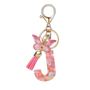 Llavero con letra y mariposa de 55 mm Colgante de resina para llaves Adorno decorativo para bolso Mochila Regalo 10