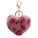 Llavero Corazón de Leopardo de Peluche Llavero de Peluche Suave Patrón Animal Adorno Decorativo para Bolso Mochila Regalo 1