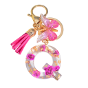 Llavero Rosa de 5 cm Llavero de Resina con Iniciales y Flores Adorno Decorativo para Bolso Mochila Regalo para Mujeres 14