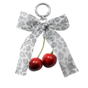Llaveros Encaje Imitación de Perlas Lazo con Cerezas Adorno Decorativo para Llaves Bolso Mochila Accesorio Romántico 4