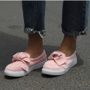 Loafers i mocka för kvinnor med rosett J2403 2