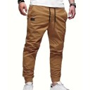 Lockere, gerade Cargohose für Herren, einfarbig, lässige Sporthose, bequeme Taschen für den Alltag, stilvolle Freizeitkleidung 5