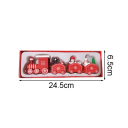Locomotivă de Crăciun din lemn cu 3 vagoane 24,5 x 6,5 cm Tren decorativ în cutie de cadou Decorație tradițională din lemn pentru masa festivă Decorație de Crăciun 3