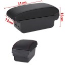 Loketná opierka 13 x 31 x 16 cm pre Renault Clio 3 4 a Renault Captur PU koža ABS plast Stredová konzola s USB a montážnym príslušenstvom 3