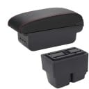Loketná opierka 31 x 13 x 16 cm pre Ford Fiesta MK7 2009–2017 PU koža ABS plast Stredová konzola s USB a úložným boxom + montážne 5