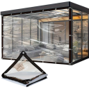 Lona de jardim transparente e impermeável 2x4 m 0,18 mm com ilhós Proteção contra a chuva, vento e geada Filme isolante térmico para plantas 3
