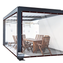 Lona de jardim transparente e impermeável 3x3 m 0,18 mm Folha com ilhós metálicos Resistente ao vento, à chuva e ao gelo Isolamento térmico para plantas, abrigos e pérgulas 4