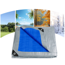 Lona de jardín impermeable de gran tamaño de 3 x 4 m. Película impermeable reforzada con cuerda y ojales. Resistente a los rayos UV y a la nieve 5
