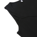 Long Black Ribbed Dress with Wider Straps Elegant Fitted Cut Heart-Shaped Neckline Stylish Silhouette Comfortable Elastic Knit 5