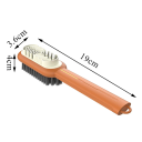 Long Handle Double-Sided Shoe Cleaner 19 x 3.6 x 4 cm Rubber and Bristle Side Multifunctional Shoe Brush Made of Durable ABS Plastic 5