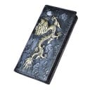 Long Leather Document Wallet with a Plastic Relief Design on the Front Card Slots and ID Window Size 18.5 x 9 cm 2