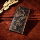 Long Leather Document Wallet with a Plastic Relief Design on the Front Card Slots and ID Window Size 18.5 x 9 cm 5