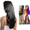 Long Satin Sleep Cap 30 x 66 cm Silk Night Cap for Women with Curly Hair, Dreads and Braids Universal Size 50–66 cm 8