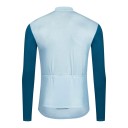 Long Sleeve Cycling Jersey with Full Zip and Contrasting Sleeves and Low Collar for Unisex Road Cycling 12