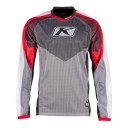Long Sleeve Motocross Jersey in Mesh Fabric with Dark Chest Panel and Colourful Stripes on Shoulders for Motorcycle and Enduro 3