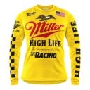 Long Sleeve Motocross Jersey with Eagle Print on the Chest and Checkered Pattern on the Sleeve for Off-Road Riding 1
