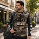 Long Sleeve Motocross Jersey with Large Crown Design on the Chest with Number and Text on the Sleeves for Off-Road Motorcycle Riding 6