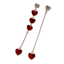 Longues boucles d'oreilles pendantes romantiques avec un design en forme de cœur et des zirconias, bijoux élégants pour femmes, idéales pour un usage 1