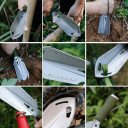 Lopată de supraviețuire multifuncțională 6 în 1 din oțel pentru scule Cuțit Ferăstrău Vârf de lance Cheie Allen Riglă Extractor de cuie Unelte 5