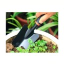 Lopatina da giardino ergonomica 31 x 8,5 cm in metallo nero-arancione per il trapianto di piante, raccolta di terra e diserbo 4