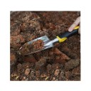 Lopatina da giardino ergonomica in acciaio inossidabile nero-gialla per piantare e trapiantare, per diserbo, scavo e lavoro con il terreno 2