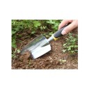 Lopatina da giardino ergonomica in acciaio inossidabile nero-gialla per piantare e trapiantare, per diserbo, scavo e lavoro con il terreno 5