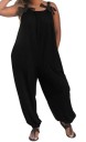 Lös jumpsuit för kvinnor A2066 svart