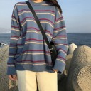 Løs stribet sweater til kvinder A1469 3