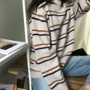 Løs stribet sweater til kvinder A1469 5