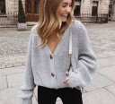 Løs sweater med knapper til kvinder 4