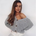 Løs sweater med knapper til kvinder 5