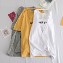 Lös T-shirt för kvinnor med urringning på ryggen 2