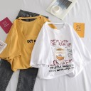 Lös T-shirt för kvinnor med urringning på ryggen 3