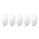 Lot de 5 crochets muraux autocollants 5 x 3,2 x 2,1 cm Acier carbone Adhésif puissant Sans perçage Salle de bain Cuisine Ménage 6