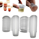 Lot de 50 récipients à sauce en plastique de 25 ml avec couvercles, jetables, pour vinaigrettes, sauces soja, assaisonnements, micro-ondes 3