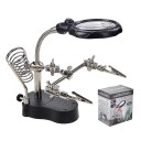 Loupe de bureau avec éclairage 3,5x 12x, support auxiliaire de soudage, support à clip, loupe PCB, outil de loupe LED 1