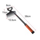Løvrive til ukrudtsrensning 38 cm 11 tænder rustfrit stål sort orange håndholdt havetool til fjernelse af ukrudt 2