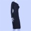 Lśniąca damska sukienka midi czarna 6