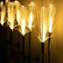 Luce da giardino solare a stelo 88 cm decorazione LED in fibra ottica illuminazione impermeabile per prati e sentieri in acciaio inossidabile e tubo 4