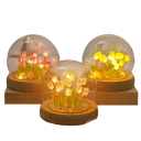 Luce notturna a cupola con tulipani DIY 9 fiori con base in legno Regalo assemblabile per amanti dei fiori Decorazione per interni 1