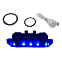 Luce posteriore per bicicletta 7,3 x 12,2 x 3 cm USB ricaricabile Luce di sicurezza impermeabile IPX5 15 lm 5 modalità con fasce in gomma per il fissaggio 8