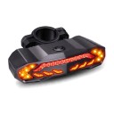 Luce posteriore per bicicletta con indicatori di direzione e allarme 110 dB Clacson elettrico 130 dB Telecomando rotondo senza fili Luce di freno 3