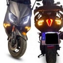 Luces LED direccionales delanteras y traseras + luz de freno trasera con iluminación de posición, juego de 5 unidades, ahumadas, para Yamaha TMAX 530 2