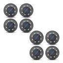 Luces solares empotradas 8 unidades Lámparas LED impermeables IP68 con estaca 10,1 x 8,6 cm Luz cálida Iluminación de caminos de patios, césped 1