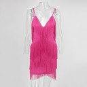 Lujoso mini vestido con flecos 5